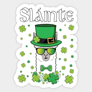 Slainte Alpaca Llama St Paddys Day Sticker